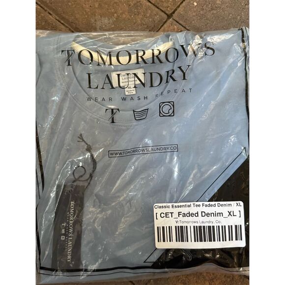 Tomorrows Laundry classic Men's XL Blue Crew Neck Short Sleeve T-Shirt - Picture 1 of 4